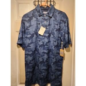 Oxford‎ America Hewitt Polo Navy Blue Camo Size M Performance Golf Shirt Mens